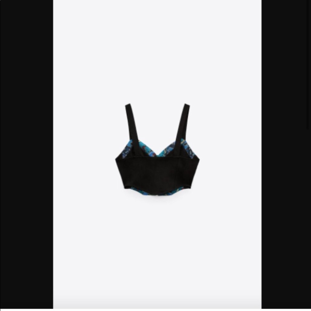 Zara JACQUARD BUSTIER nwt Size L - Picture 2 of 8